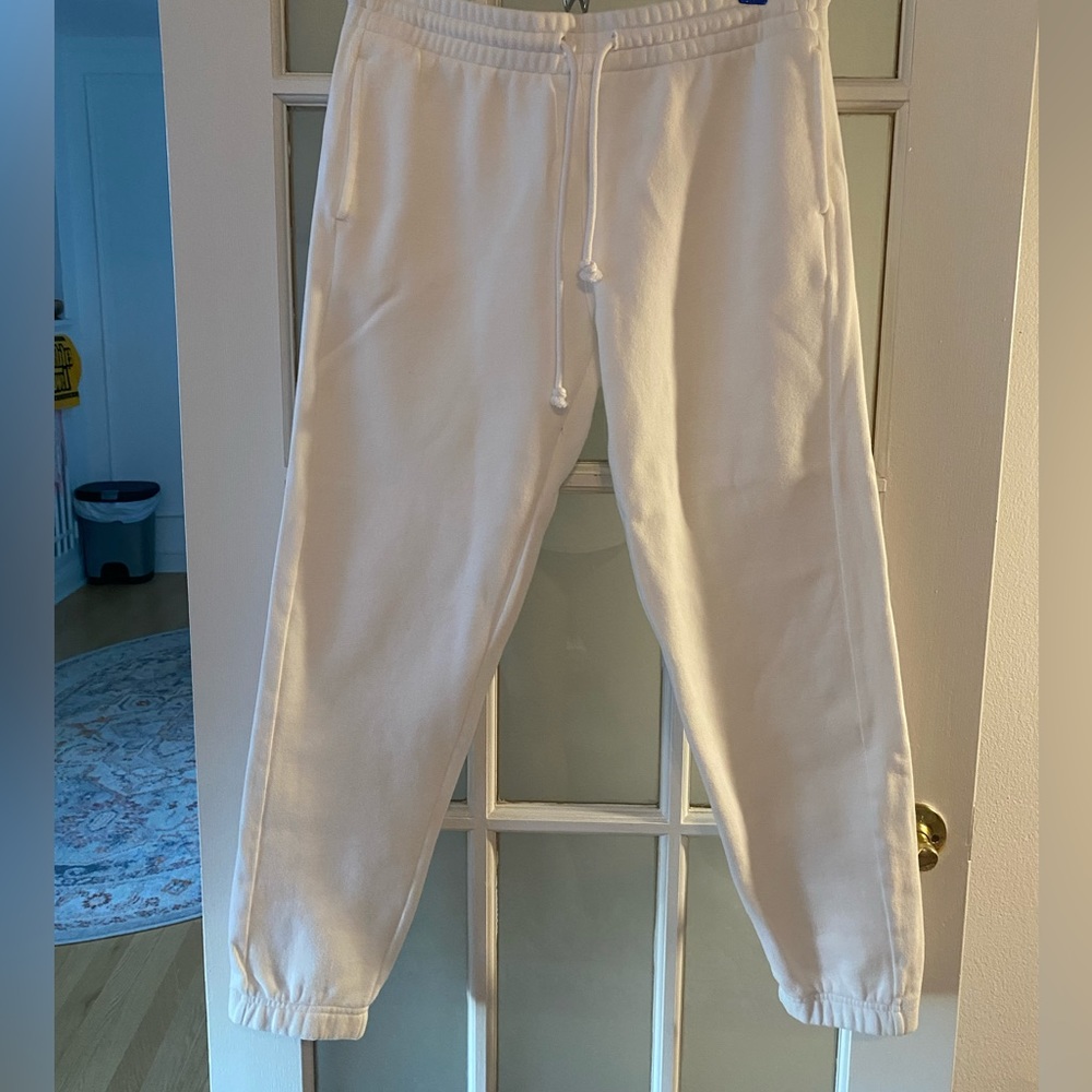 Aritzia TNA Cozy AF White Joggers